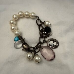Elegant Pearl and Charm Bracelet